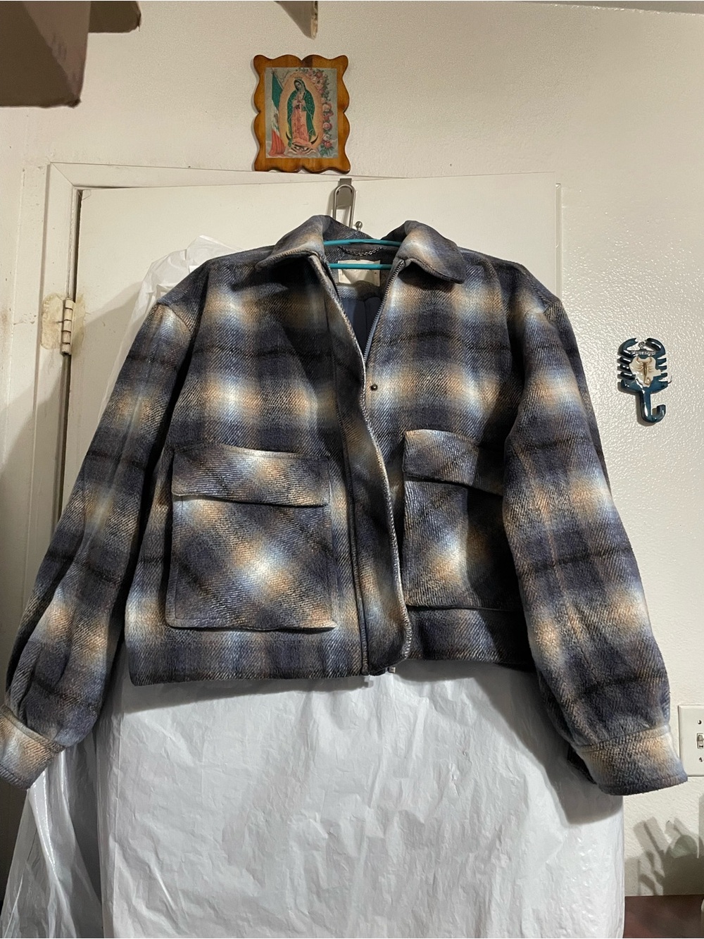 Men's Gray Plaid Zip Jacket - Classic Workwe